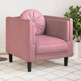 Sessel mit rosa Samtkissen von vidaXL, Sofas - Ref: Foro24-372625, Preis: 188,72 €, Rabatt: %