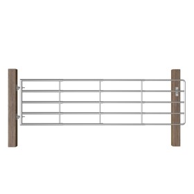 Gate with 5 bars for field silver steel (115-300)x90 cm by vidaXL, garden gates - Ref: Foro24-145986, Price: 190,82 €, Discou...