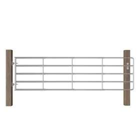 Gate with 5 bars for field silver steel (115-300)x90 cm by vidaXL, garden gates - Ref: Foro24-145986, Price: 198,91 €, Discou...