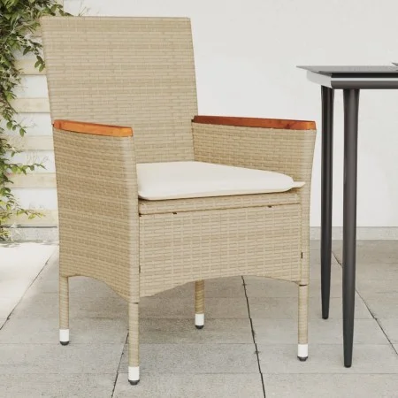 Sillones de jardín con cojines 2 uds ratán sintético beige by vidaXL, Garden chairs - Ref: Foro24-368121, Price: 144,09 €, Di...