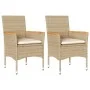 Sillones de jardín con cojines 2 uds ratán sintético beige by vidaXL, Garden chairs - Ref: Foro24-368121, Price: 144,09 €, Di...