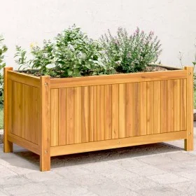 Jardinera con forro madera maciza de acacia 80x42x40 cm by vidaXL, Pots and planters - Ref: Foro24-366435, Price: 80,21 €, Di...