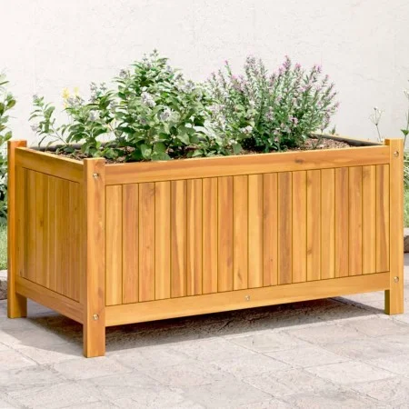 Pflanzgefäß mit massiver Akazienholzverkleidung 80x42x40 cm von vidaXL, Töpfe und Pflanzgefäße - Ref: Foro24-366435, Preis: 8...