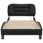 Bed frame with LED lights black synthetic leather 90x190 cm by vidaXL, Beds and slatted bases - Ref: Foro24-3213899, Price: 1...