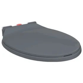 Gray oval quick-release soft-closing toilet seat by vidaXL, Toilet and bidet seats - Ref: Foro24-145817, Price: 24,50 €, Disc...