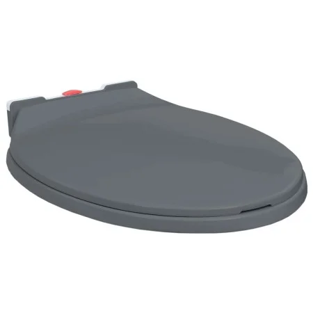 Gray oval quick-release soft-closing toilet seat by vidaXL, Toilet and bidet seats - Ref: Foro24-145817, Price: 24,50 €, Disc...