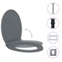 Gray oval quick-release soft-closing toilet seat by vidaXL, Toilet and bidet seats - Ref: Foro24-145817, Price: 24,94 €, Disc...