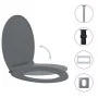 Gray oval quick-release soft-closing toilet seat by vidaXL, Toilet and bidet seats - Ref: Foro24-145817, Price: 24,50 €, Disc...