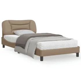 Bed frame with LED cappuccino synthetic leather 100x200 cm by vidaXL, Beds and slatted bases - Ref: Foro24-3213917, Price: 15...