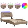 Bettgestell mit LED-Cappuccino-Kunstleder 100x200 cm von vidaXL, Betten und Lattenroste - Ref: Foro24-3213917, Preis: 160,83 ...