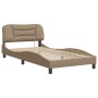 Bed frame with LED cappuccino synthetic leather 100x200 cm by vidaXL, Beds and slatted bases - Ref: Foro24-3213917, Price: 16...