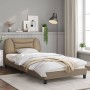 Bed frame with LED cappuccino synthetic leather 100x200 cm by vidaXL, Beds and slatted bases - Ref: Foro24-3213917, Price: 16...