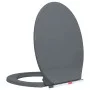 Gray oval quick-release soft-closing toilet seat by vidaXL, Toilet and bidet seats - Ref: Foro24-145817, Price: 24,50 €, Disc...