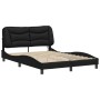 Bed frame with LED lights black synthetic leather 120x200 cm by vidaXL, Beds and slatted bases - Ref: Foro24-3213920, Price: ...