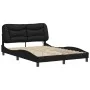 Bed frame with LED lights black synthetic leather 120x200 cm by vidaXL, Beds and slatted bases - Ref: Foro24-3213920, Price: ...