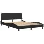 Bed frame with LED lights black synthetic leather 120x200 cm by vidaXL, Beds and slatted bases - Ref: Foro24-3213920, Price: ...