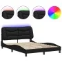 Bed frame with LED lights black PE leather 140x200 cm by vidaXL, Beds and slatted bases - Ref: Foro24-3213934, Price: 239,65 ...