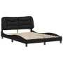 Bed frame with LED lights black PE leather 140x200 cm by vidaXL, Beds and slatted bases - Ref: Foro24-3213934, Price: 239,65 ...