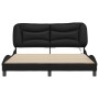 Bed frame with LED lights black PE leather 160x200 cm by vidaXL, Beds and slatted bases - Ref: Foro24-3213941, Price: 267,03 ...