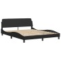 Bed frame with LED lights black PE leather 160x200 cm by vidaXL, Beds and slatted bases - Ref: Foro24-3213941, Price: 267,03 ...