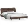 Estructura de cama con luces LED cuero PE marrón 160x200 cm de vidaXL, Camas y somieres - Ref: Foro24-3213943, Precio: 276,94...