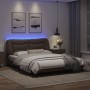 Bed frame with LED lights brown PE leather 160x200 cm by vidaXL, Beds and slatted bases - Ref: Foro24-3213943, Price: 276,51 ...