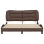 Bed frame with LED lights brown PE leather 160x200 cm by vidaXL, Beds and slatted bases - Ref: Foro24-3213943, Price: 276,51 ...