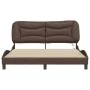 Estructura de cama con luces LED cuero PE marrón 160x200 cm de vidaXL, Camas y somieres - Ref: Foro24-3213943, Precio: 276,94...