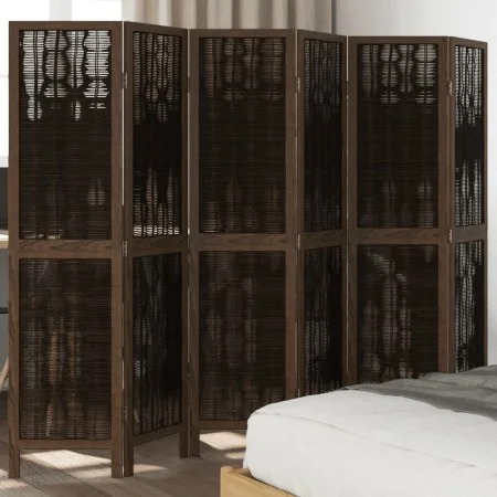 Biombo separador de 6 paneles madera paulownia marrón oscuro by vidaXL, Room dividers - Ref: Foro24-358665, Price: 125,97 €, ...