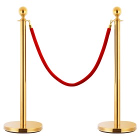 Cuerda para poste de control de masas terciopelo rojo y dorado