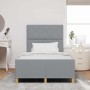 Estructura de cama con cabecera Gris claro 120 x 190 cm tela