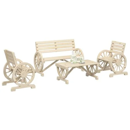 4-teiliges Gartensitzgruppen-Set aus massivem Fichtenholz von vidaXL, Gartensets - Ref: Foro24-3207131, Preis: 400,21 €, Raba...