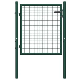 Puerta de valla de acero verde 100x75 cm de vidaXL, Puertas de jardín - Ref: Foro24-145732, Precio: 118,73 €, Descuento: %