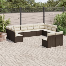 Set de sofás de jardín y cojines 12 pzas ratán sintético marrón by vidaXL, Garden sets - Ref: Foro24-3250212, Price: 694,25 €...