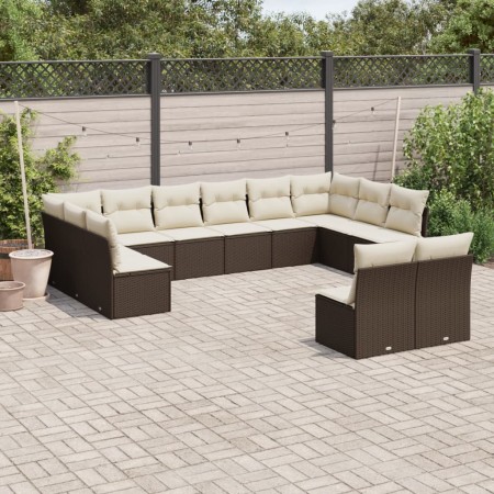 Set de sofás de jardín y cojines 12 pzas ratán sintético marrón by vidaXL, Garden sets - Ref: Foro24-3250212, Price: 692,93 €...