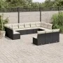 Set de sofás de jardín y cojines 13 pzas ratán sintético negro by vidaXL, Garden sets - Ref: Foro24-3250225, Price: 733,11 €,...