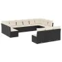 Set de sofás de jardín y cojines 13 pzas ratán sintético negro by vidaXL, Garden sets - Ref: Foro24-3250225, Price: 733,11 €,...