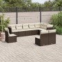 Gartensofa-Set, 10-teilig, mit braunen Kissen aus synthetischem Rattan. von vidaXL, Gartensets - Ref: Foro24-3217803, Preis: ...