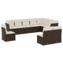 Gartensofa-Set, 10-teilig, mit braunen Kissen aus synthetischem Rattan. von vidaXL, Gartensets - Ref: Foro24-3217803, Preis: ...