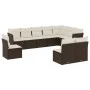 Set de sofás de jardín 10 pzas y cojines ratán sintético marrón by vidaXL, Garden sets - Ref: Foro24-3217803, Price: 637,69 €...