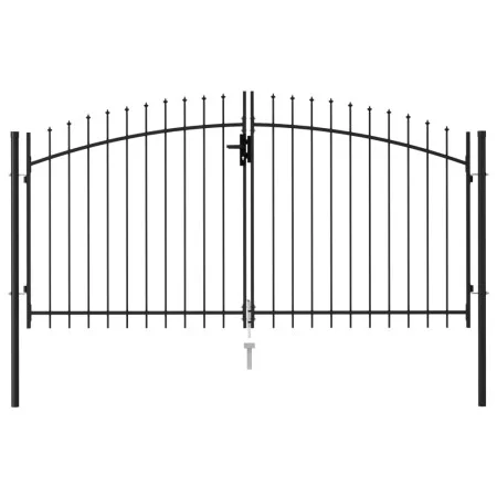 Doppeltüriges Zauntor mit schwarzen Stahlspitzen 3x1,5 m von vidaXL, Gartentore - Ref: Foro24-146028, Preis: 192,23 €, Rabatt: %