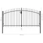 Doppeltüriges Zauntor mit schwarzen Stahlspitzen 3x1,5 m von vidaXL, Gartentore - Ref: Foro24-146028, Preis: 192,23 €, Rabatt: %