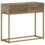 Massivholz-Konsolentisch aus Mangoholz und Eisen, 90x30x76 cm. von vidaXL, Schließfächer und Lagerschränke - Ref: Foro24-3720...