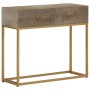 Mesa consola madera maciza de mango y hierro 90x30x76 cm