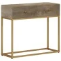 Mesa consola madera maciza de mango y hierro 90x30x76 cm by vidaXL, Lockers and storage cabinets - Ref: Foro24-372018, Price:...