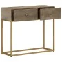 Mesa consola madera maciza de mango y hierro 90x30x76 cm by vidaXL, Lockers and storage cabinets - Ref: Foro24-372018, Price:...