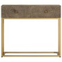 Massivholz-Konsolentisch aus Mangoholz und Eisen, 90x30x76 cm. von vidaXL, Schließfächer und Lagerschränke - Ref: Foro24-3720...