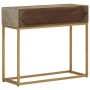 Mesa consola madera maciza de mango y hierro 90x30x76 cm