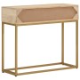 Mesa consola madera maciza de mango y hierro 90x30x76 cm
