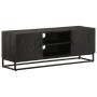 TV-Möbel aus massivem Mangoholz und schwarzem Eisen 110x30x40 cm von vidaXL, Schließfächer und Lagerschränke - Ref: Foro24-37...